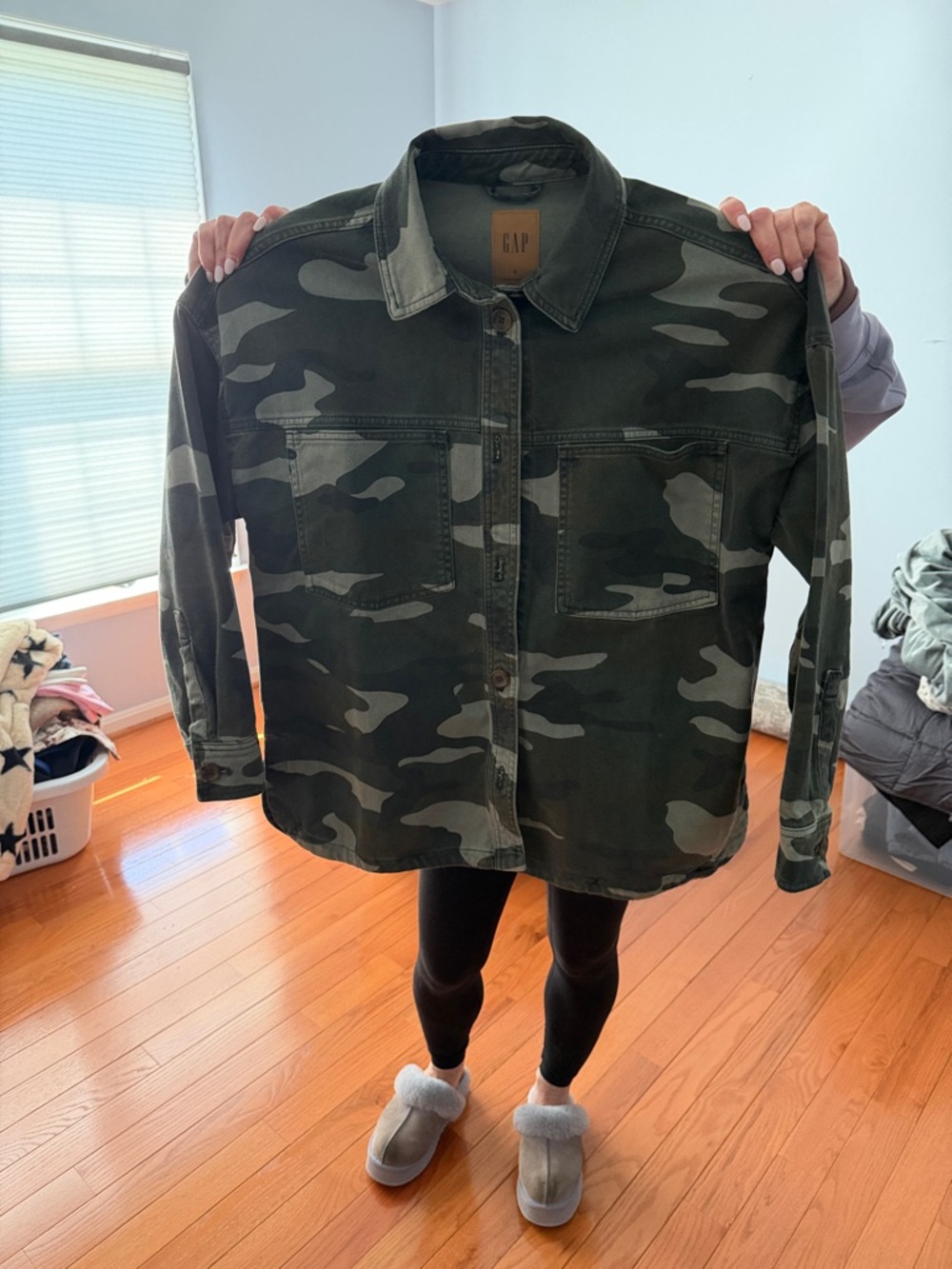 GAP Olive Green Camo Overshirt Jacket